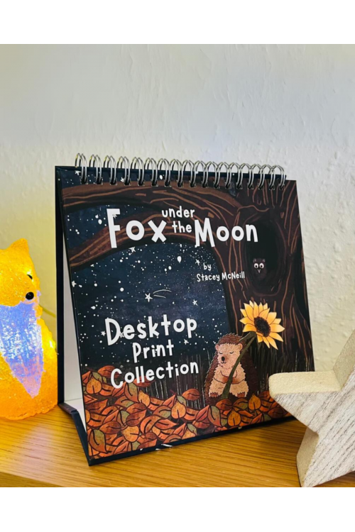 Fox Under the Moon | Desktop Print Collection | Free-standing with Spiral Binding